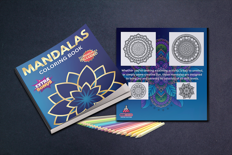 Mandalas Coloring Book for Adults, Seniors, and Teens.